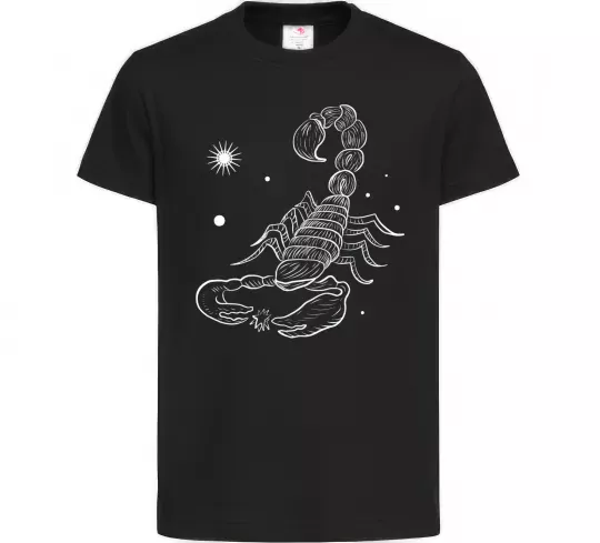 Детская футболка Скорпіон білий Черный фото