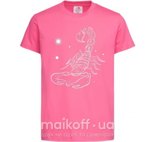 Дитяча футболка Скорпион белый Яскраво-рожевий фото