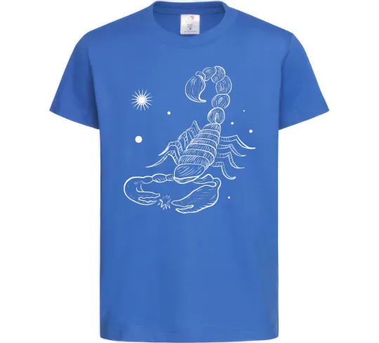 Детская футболка Скорпіон білий Ярко-синий фото