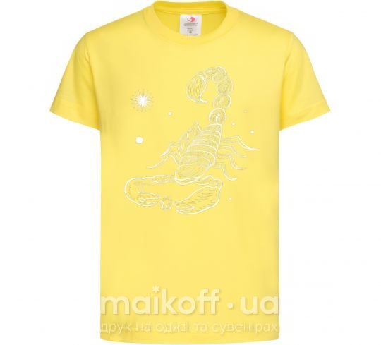 Дитяча футболка Скорпион белый Лимонний фото