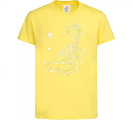 Детская футболка Скорпіон білий Лимонный фото