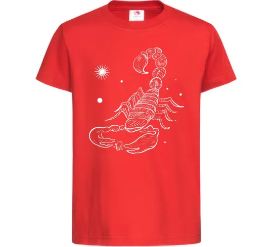 Детская футболка Скорпіон білий Красный фото