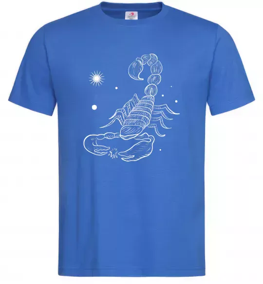 Чоловіча футболка Скорпіон білий Яскраво-синій фото