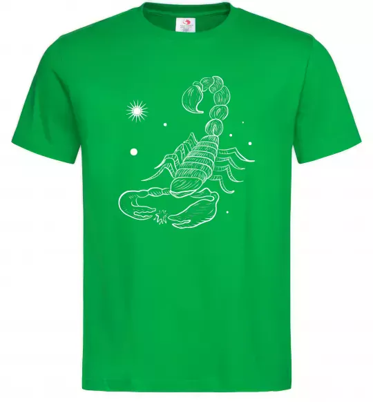 Чоловіча футболка Скорпіон білий Зелений фото