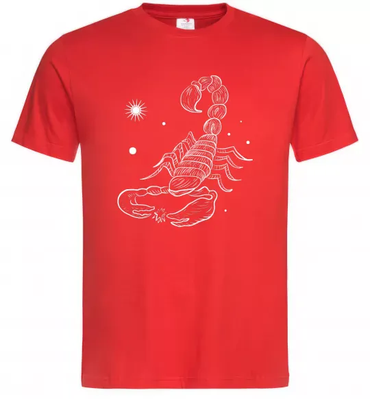 Чоловіча футболка Скорпіон білий Червоний фото