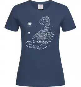 Жіноча футболка Скорпіон білий Темно-синій фото