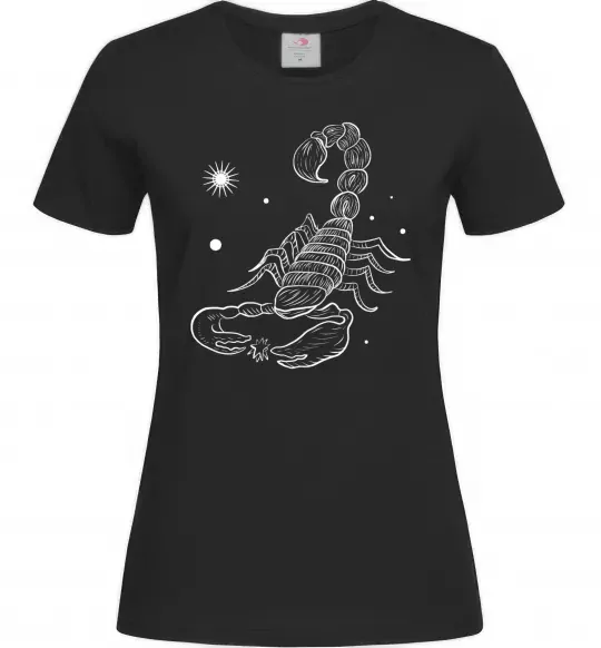 Женская футболка Скорпіон білий Черный фото