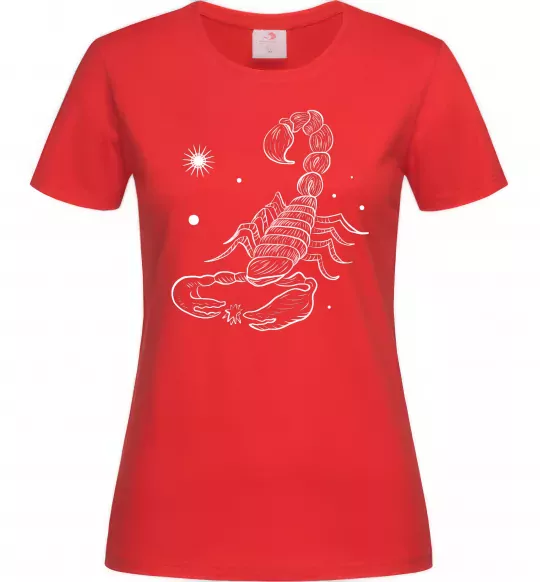 Женская футболка Скорпіон білий Красный фото