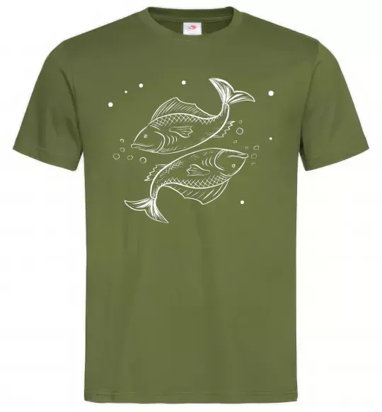 Мужская футболка Риби білі Оливковый фото