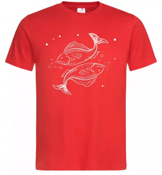 Мужская футболка Риби білі Красный фото