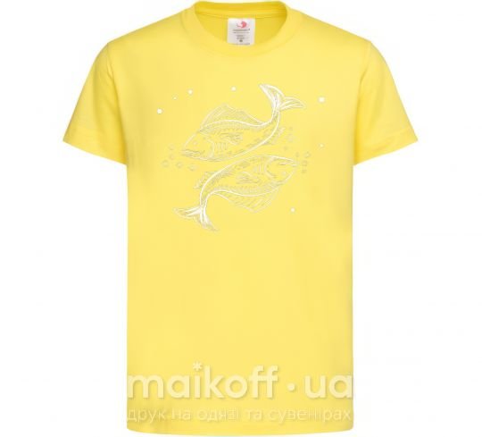 Детская футболка Рыбы белые Лимонный фото
