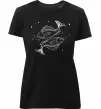 Жіноча преміум футболка Риби білі Чорний фото