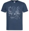 Чоловіча футболка Телець білий Темно-синій фото