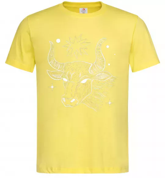 Чоловіча футболка Телець білий Лимонний фото