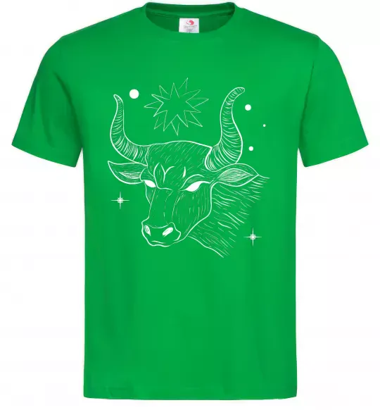 Чоловіча футболка Телець білий Зелений фото