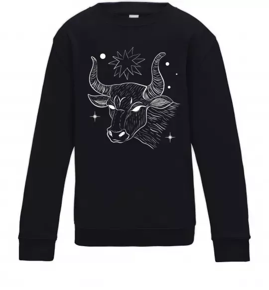 Дитячий світшот Телець білий Чорний фото