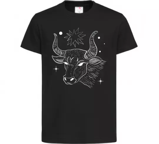 Детская футболка Телець білий Черный фото