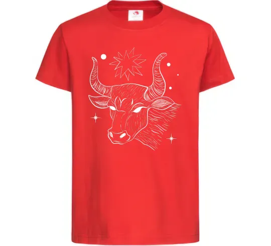 Детская футболка Телець білий Красный фото
