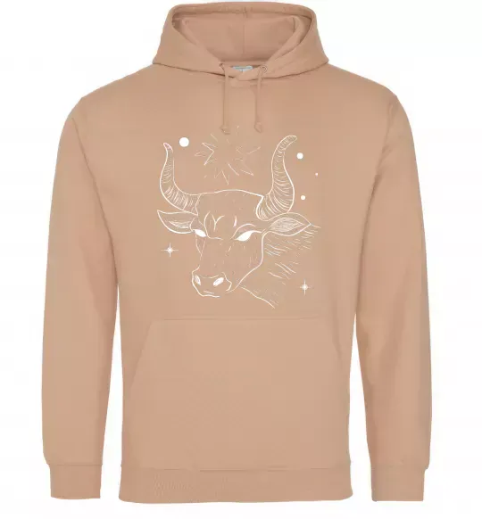 Женская толстовка (худи) Телець білий Песочный фото