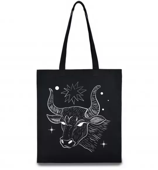 Еко-сумка Телець білий Чорний фото