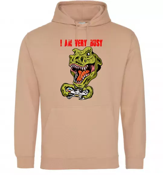 Женская толстовка (худи) I'm very busy Песочный фото