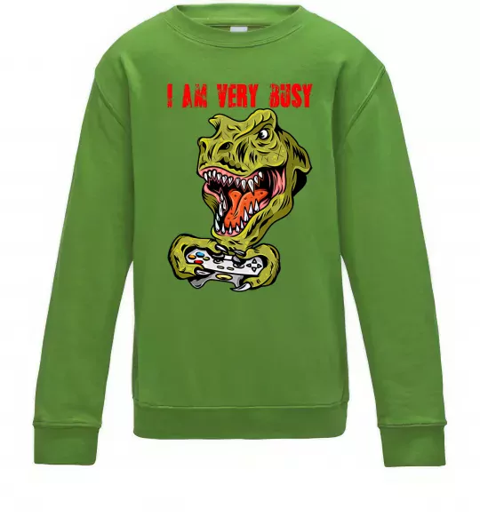 Дитячий світшот I'm very busy Лаймовий фото