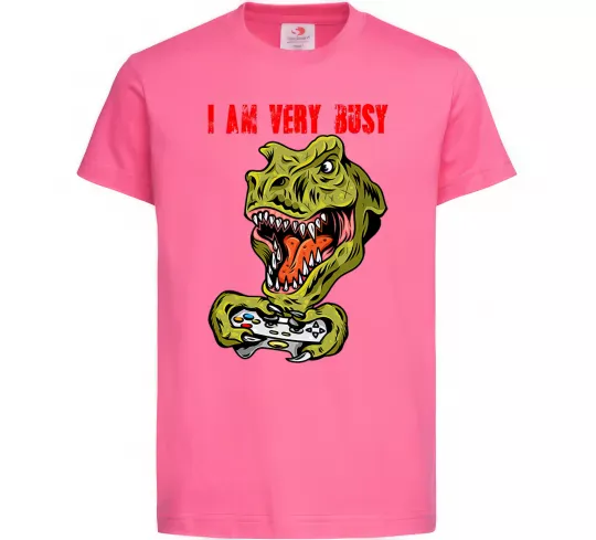 Детская футболка I'm very busy Ярко-розовый фото