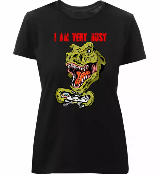 Жіноча преміум футболка I'm very busy Чорний фото