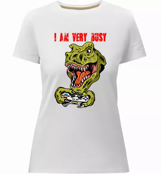 Жіноча преміум футболка I'm very busy Білий фото