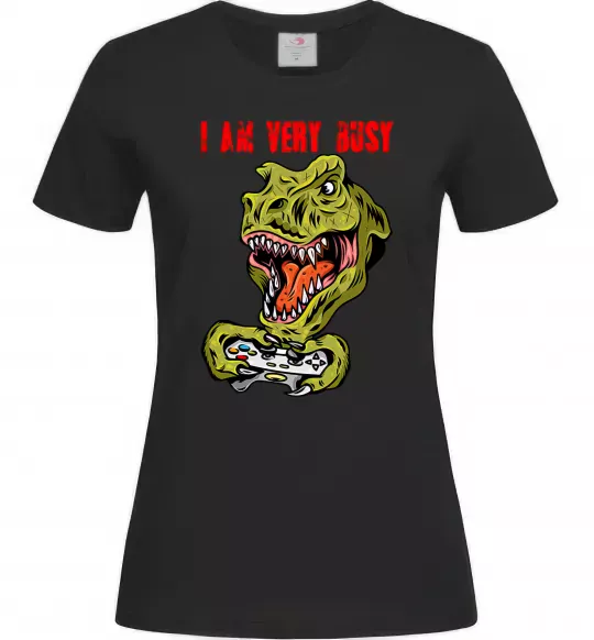 Жіноча футболка I'm very busy Чорний фото