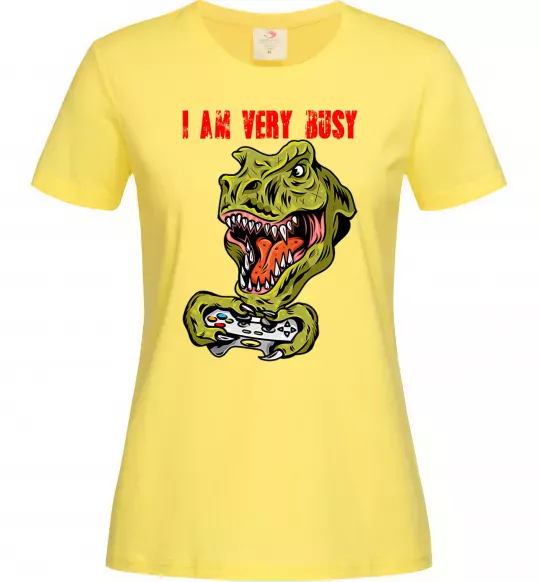 Жіноча футболка I'm very busy Лимонний фото