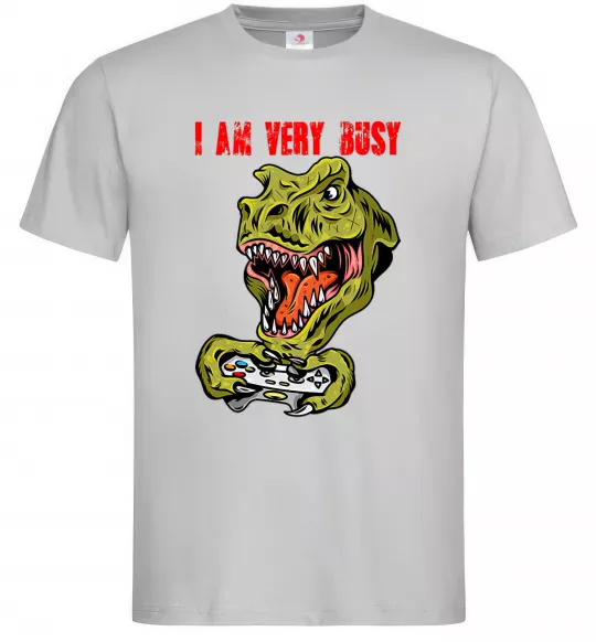 Мужская футболка I'm very busy Серый фото