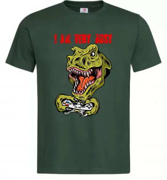 Мужская футболка I'm very busy Темно-зеленый фото