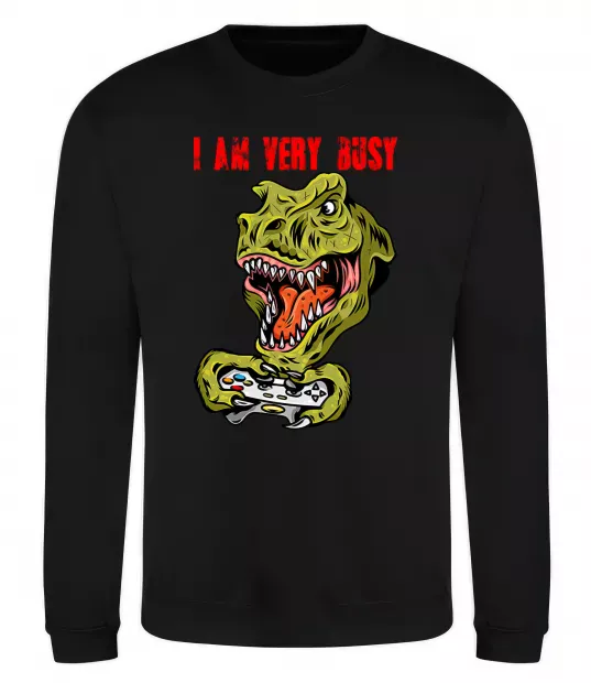 Свитшот I'm very busy Черный фото