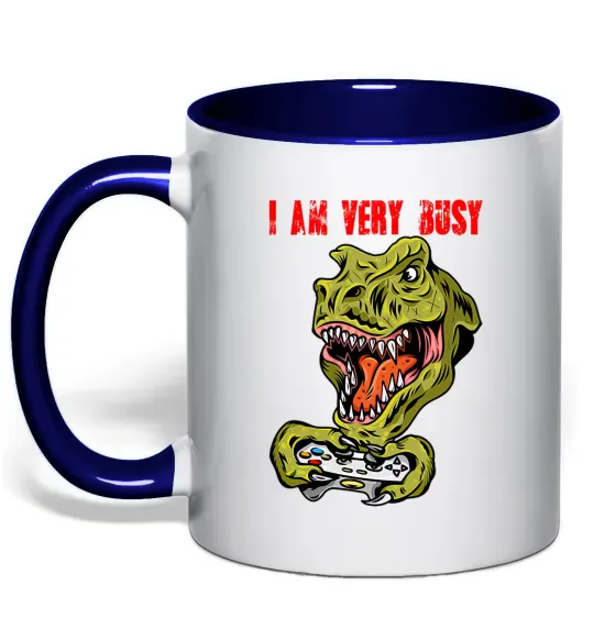 Чашка с цветной ручкой I'm very busy Глубокий темно-синий фото