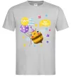 Мужская футболка Bee happy Серый фото