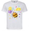 Мужская футболка Bee happy Белый фото