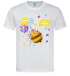 Мужская футболка Bee happy Белый фото