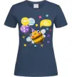 Женская футболка Bee happy Темно-синий фото