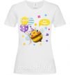 Жіноча футболка Bee happy Білий фото