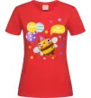 Женская футболка Bee happy Красный фото