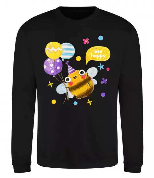 Світшот Bee happy Чорний фото
