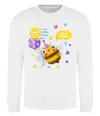 Світшот Bee happy Білий фото