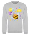 Світшот Bee happy Сірий меланж фото