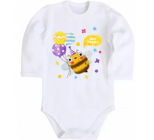 Детский боди Bee happy Белый фото