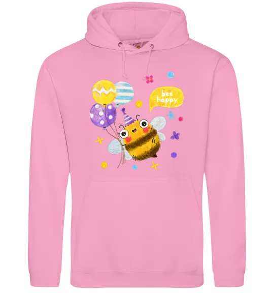 Мужская толстовка (худи) Bee happy Розовый фото