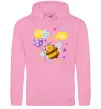Женская толстовка (худи) Bee happy Розовый фото
