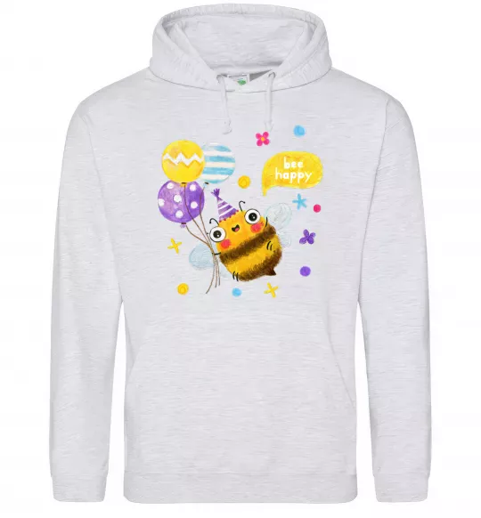 Жіноча толстовка (худі) Bee happy Сірий меланж фото