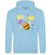 Женская толстовка (худи) Bee happy Голубой фото