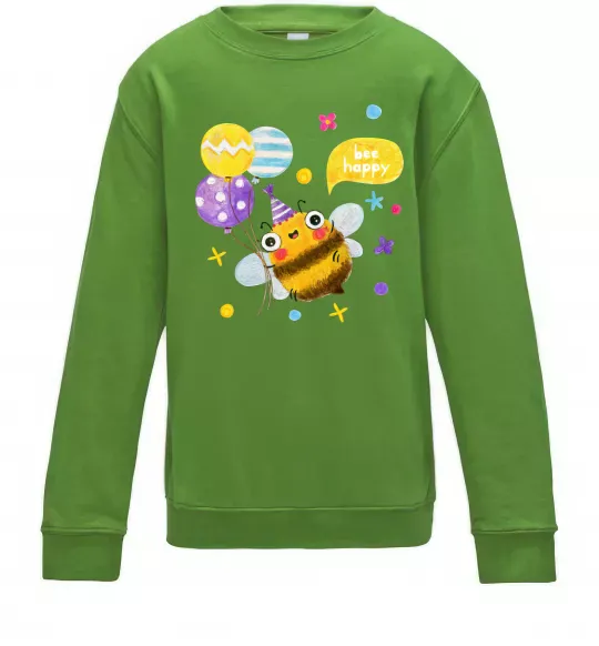 Детский Свитшот Bee happy Лаймовый фото